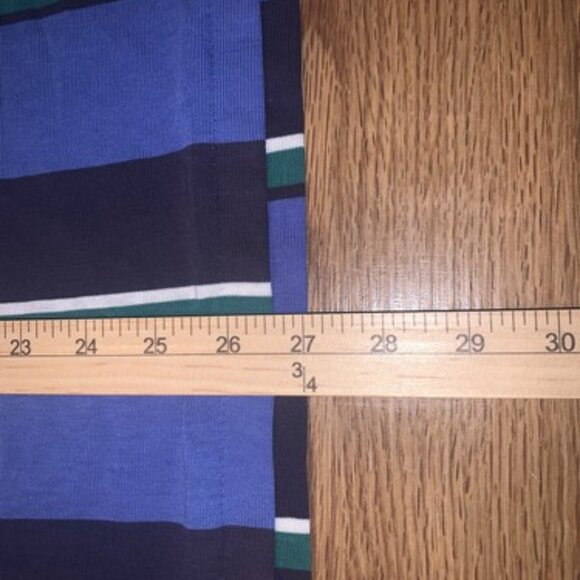 Penguin Club Men’s Short Sleeve Polo Large Blue Green Black Striped VTG Style - Picture 4 of 7